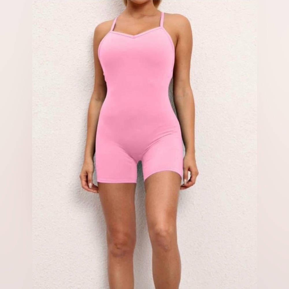 Pink Tank Romper Bodysuit